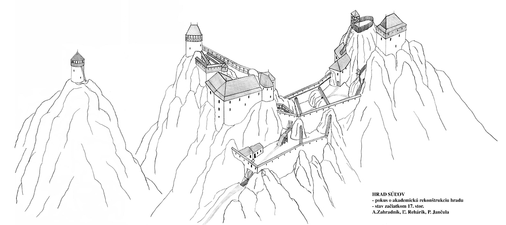 Примерная схема Суловского замка (Изображение с сайта www.hrady.sk)